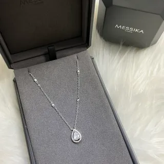 Messika Colgante de plata con gota de lágrima en pavé halo