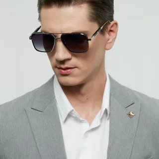Metal Frame Square Aviator Gradient Tint Sunglasses