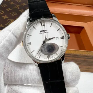 Mido Multifort Chronometer Open Heart White Dial Black Strap Mechanical Watch