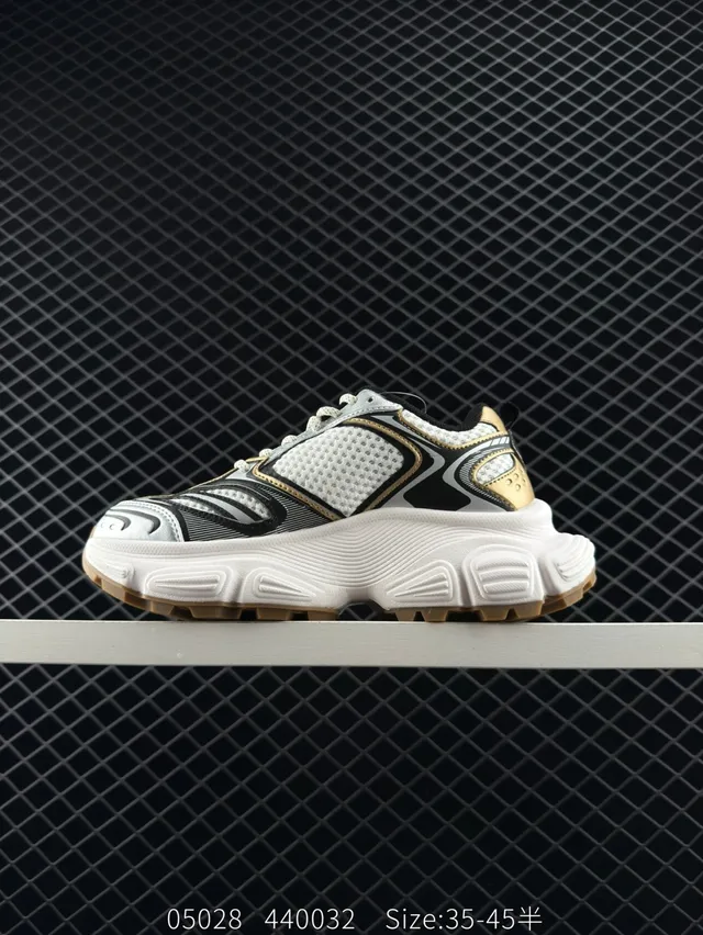 MLB Winner Chunky White Black Gold Low-Top Chunky Sneakers 5