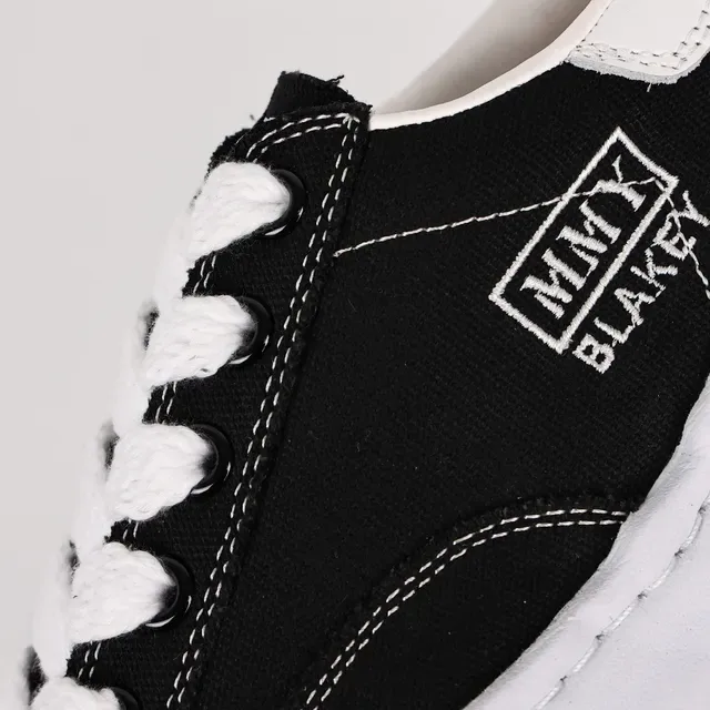 MMY BLAKEY Black and White Deconstructed Canvas Sneaker 6