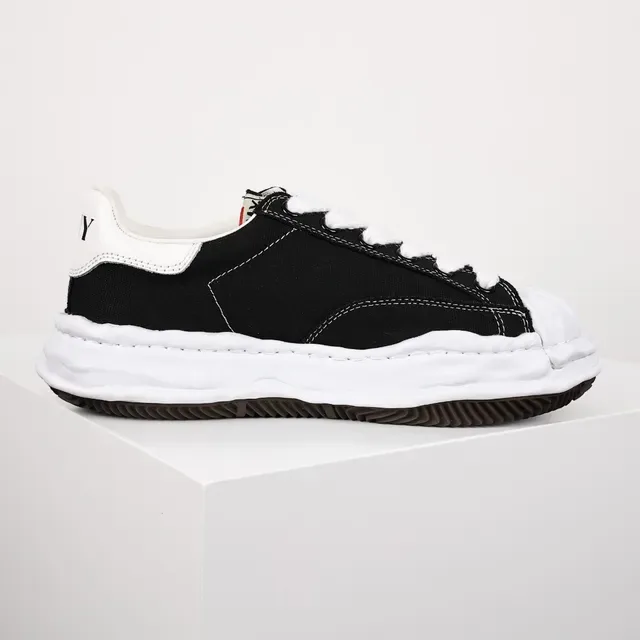 MMY BLAKEY Black and White Deconstructed Canvas Sneaker 7