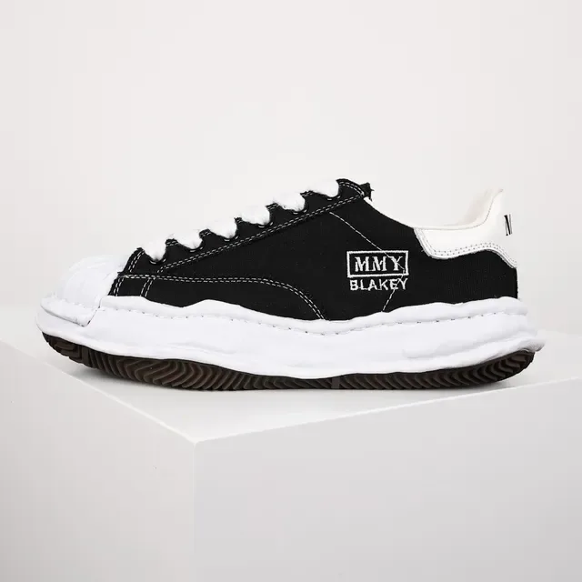 MMY BLAKEY Black and White Deconstructed Canvas Sneaker 9
