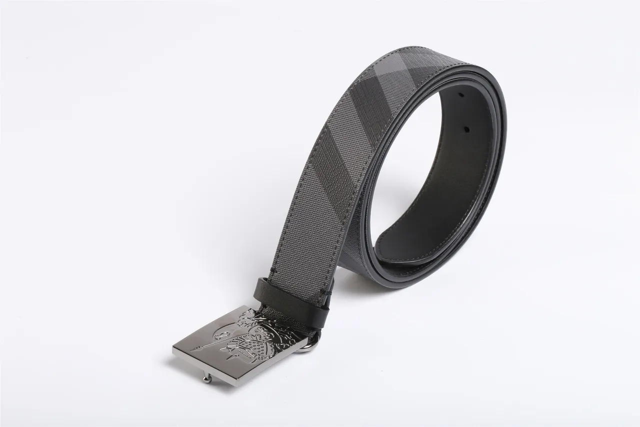 Monochrome Geometric Pattern Woven Leather Belt 4