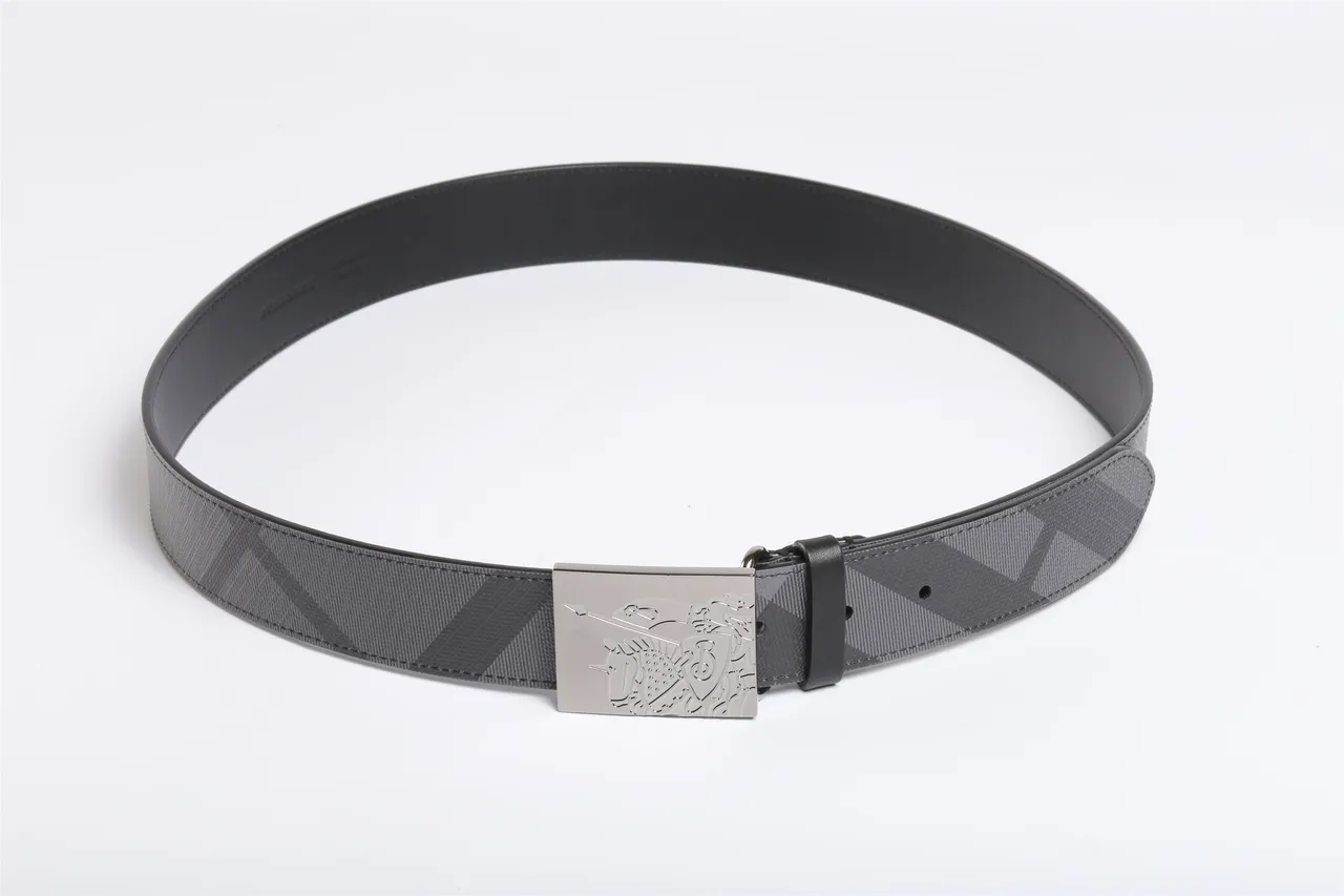 Monochrome Geometric Pattern Woven Leather Belt 8