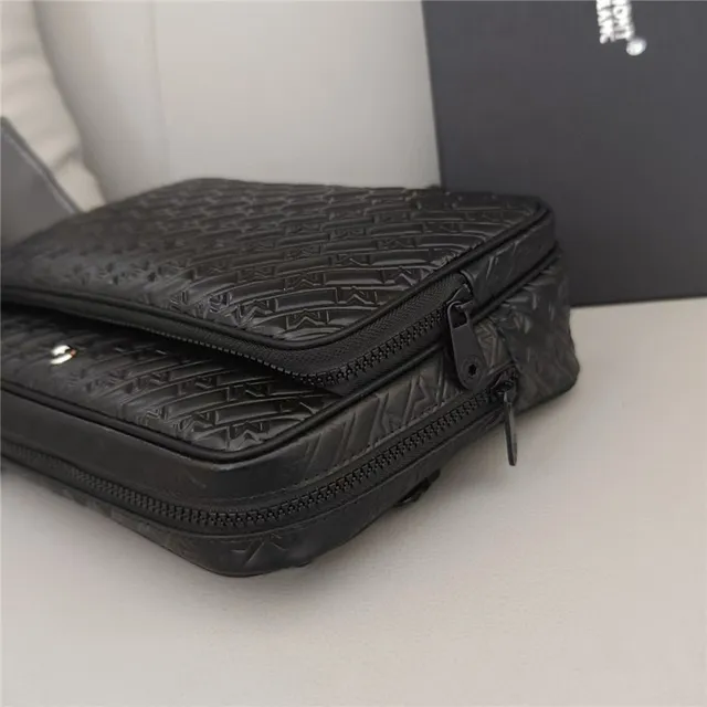 Montblanc Meisterstück Noir Gris matelassé monogramme cuir embossé M motif sac messager 4