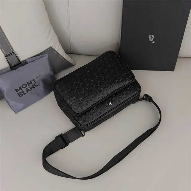 Montblanc Meisterstück Noir Gris matelassé monogramme cuir embossé M motif sac messager 5