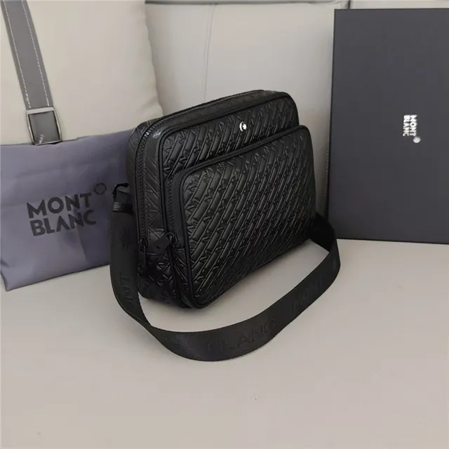 Montblanc Meisterstück Noir Gris matelassé monogramme cuir embossé M motif sac messager 8