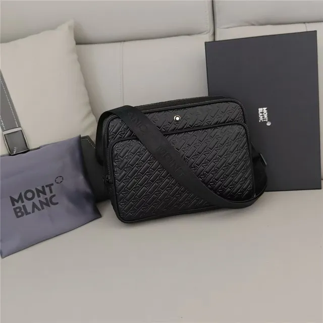 Montblanc Meisterstück Noir Gris matelassé monogramme cuir embossé M motif sac messager 9