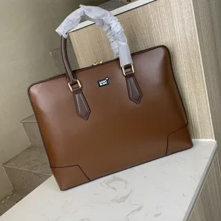 Montblanc Meisterstück Brown Structured Top-Handle Tote Bag