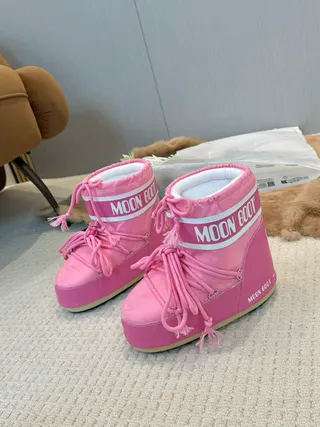 Moon Boot Pink Insulated Drawstring Cuff Snow Boots 6