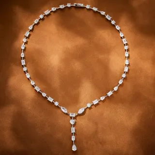 Collier pendentif Y-Drop en pierres multi-coupées