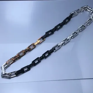 قلادة سلسلة ربط سميكة متعددة الألوان
