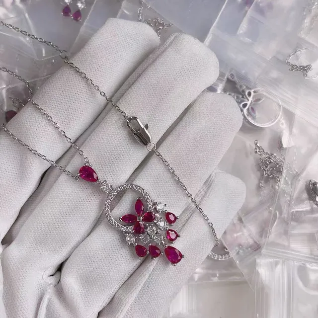 Multicolor Silver Floral Chandelier Pendant Metal Necklace 4