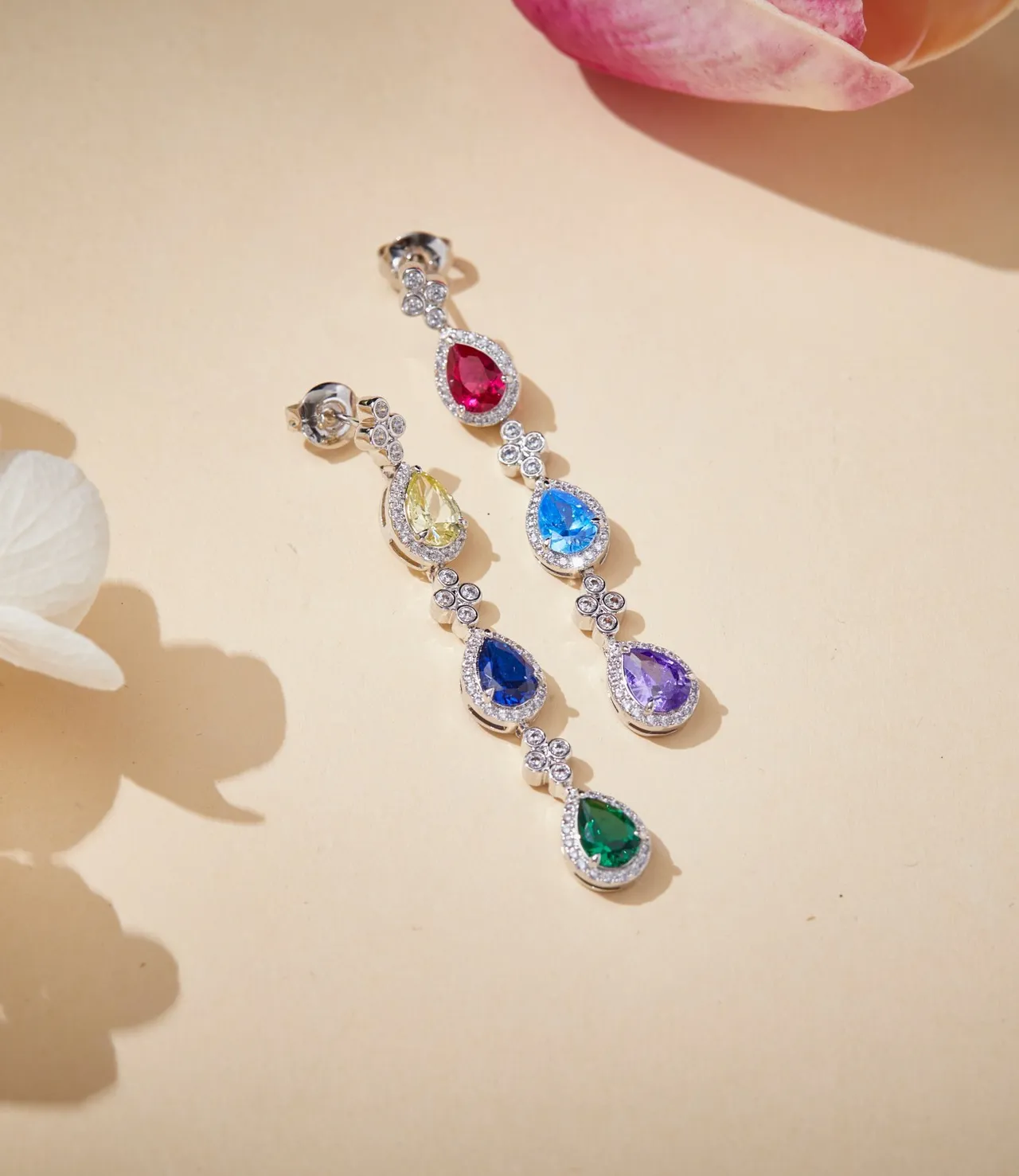 Multicolor Teardrop Gemstone Drop Earrings 5