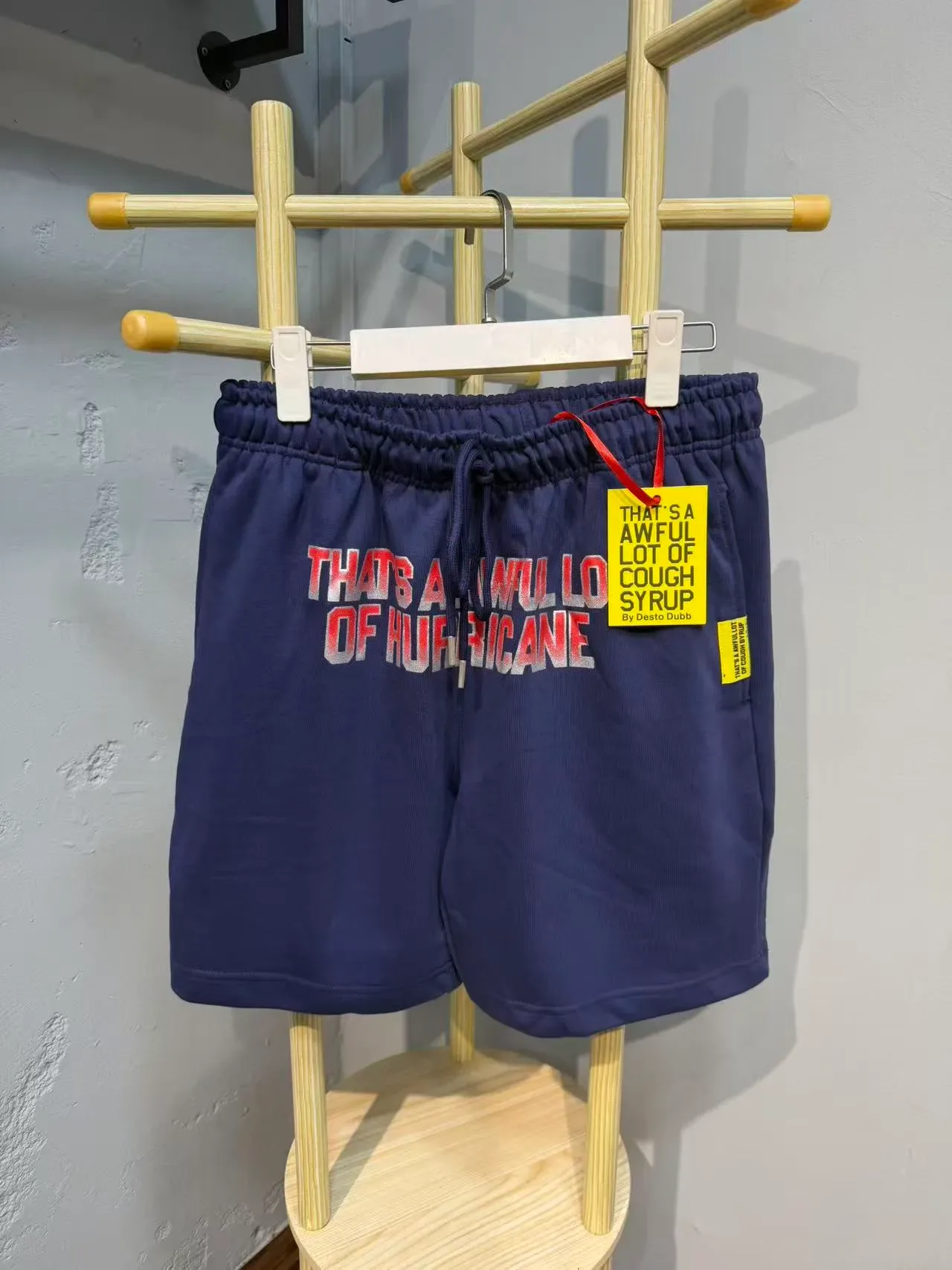 Navy Blue Gradient Graphic Print Elastic-Waist Shorts 5