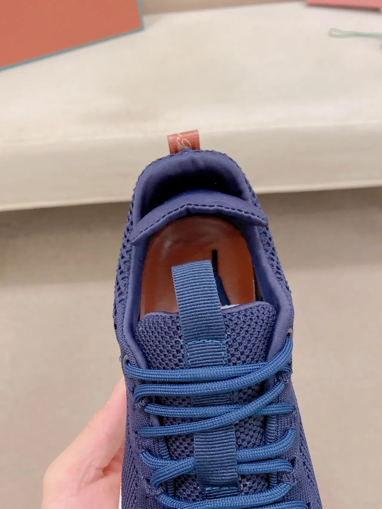 Navy Knit Low-Top Lifestyle Sneaker 4
