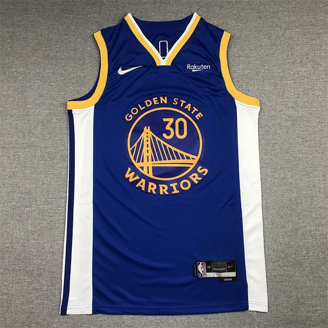 NBA Golden State Warriors Stephen Curry #30 Navy Gold White Side Panel Jersey 2