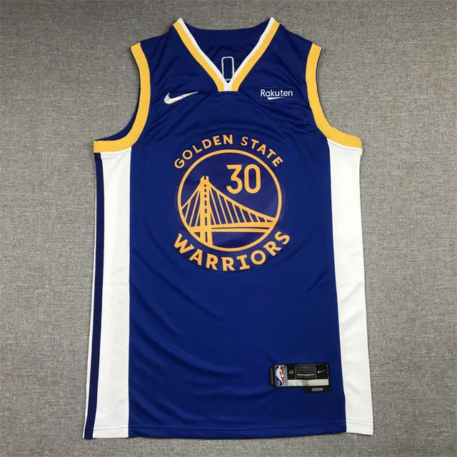 NBA Golden State Warriors Stephen Curry #30 Navy Gold White Side Panel Jersey 3