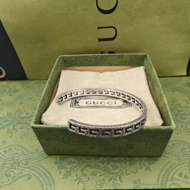 Ornate Engraved Silver-Tone Geometric Cuff Bracelets 6