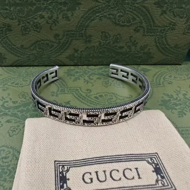 Ornate Engraved Silver-Tone Geometric Cuff Bracelets 8