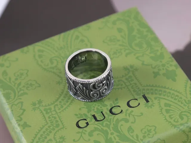 Ornate Scrollwork Wide Band Antique Silver Ring 6