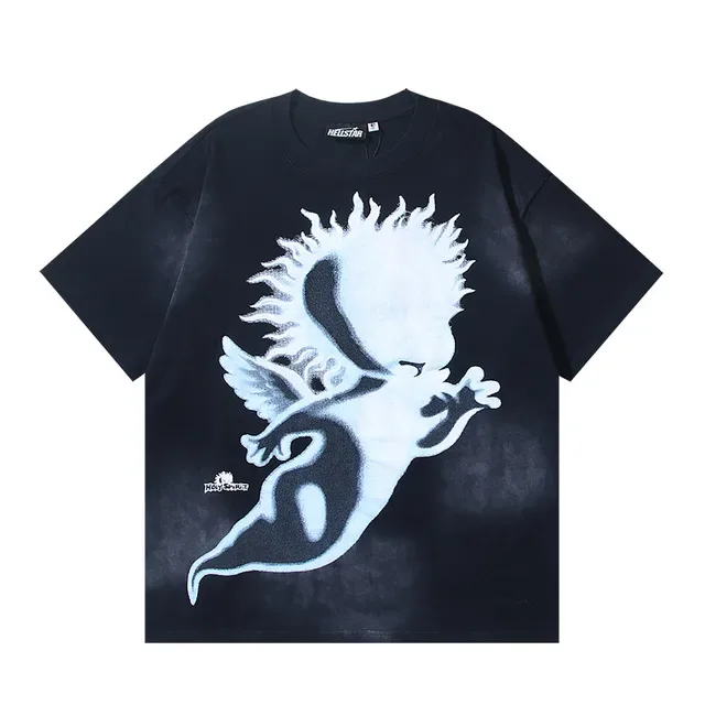 Oversized Graphic Print Bleached Effect T-Shirt 2