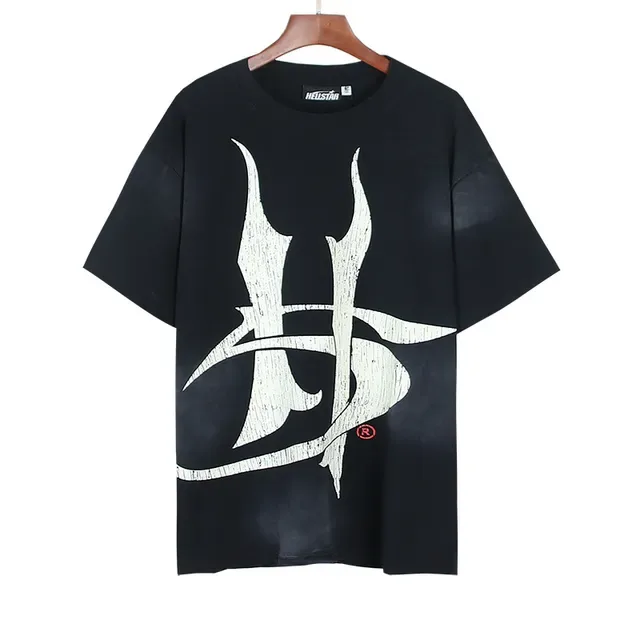 Oversized Tie-Dye Navy and White Double-Sided Graphic Print T-Shirt 5