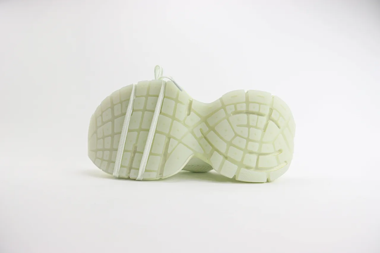 Pale Lime-Green Chunky Sole Mesh-Synthetic Lifestyle Sneaker 2