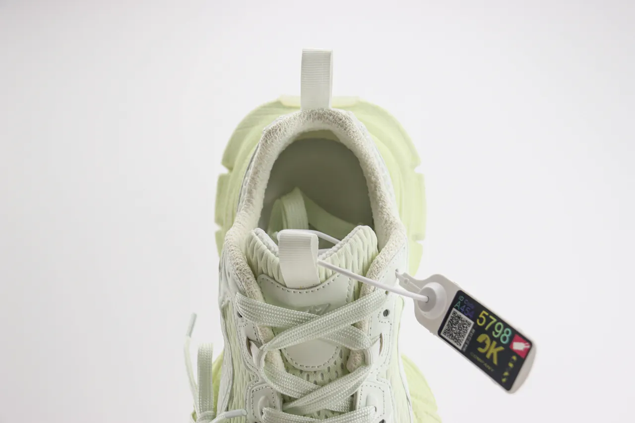 Pale Lime-Green Chunky Sole Mesh-Synthetic Lifestyle Sneaker 7