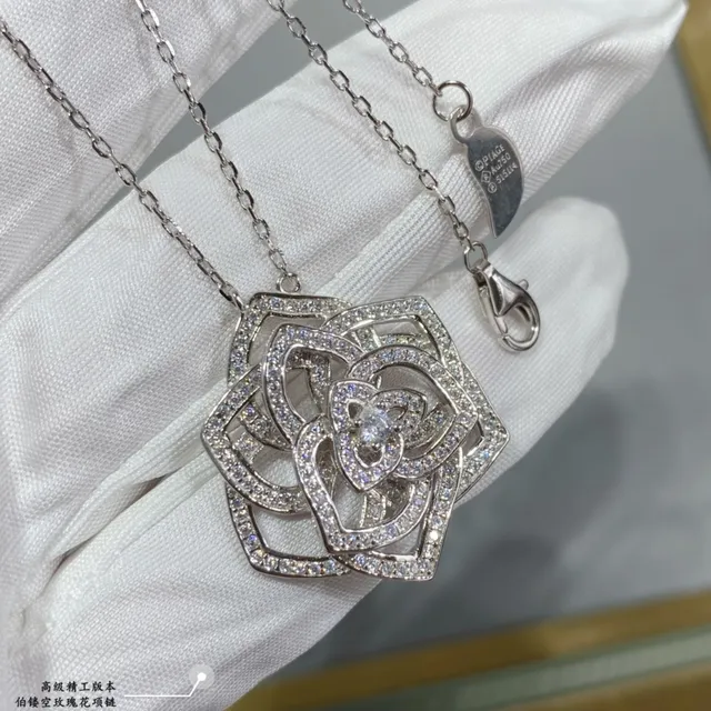 Piaget Rose Openwork Pavé Necklace 5