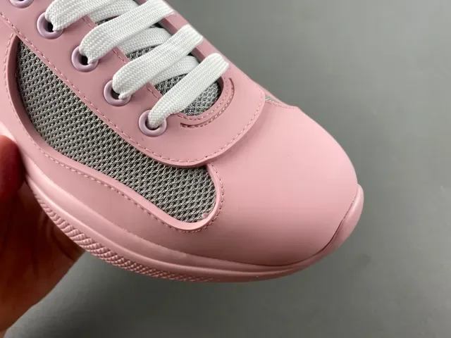 Pink and Gray Mesh Panel Lifestyle Sneaker 2