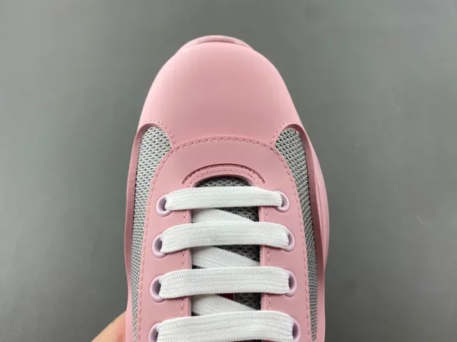 Pink and Gray Mesh Panel Lifestyle Sneaker 5