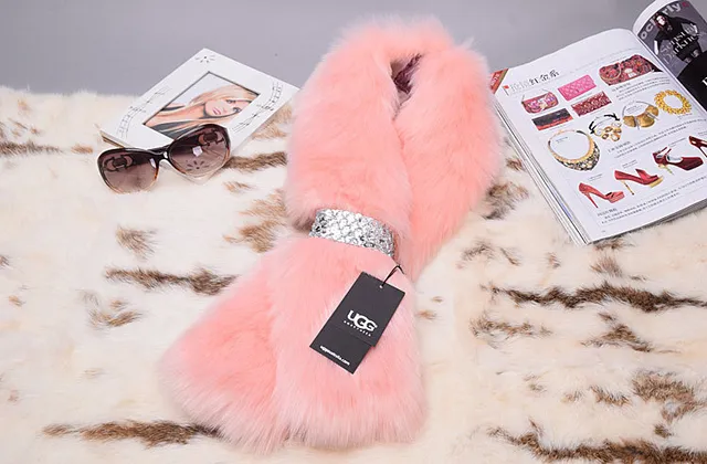 Pink Fluffy Faux Fur Scarve 6