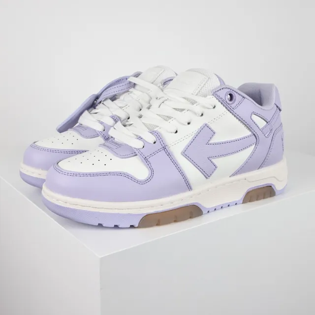 Purple White Low-Top Layered Leather Sneakers 2