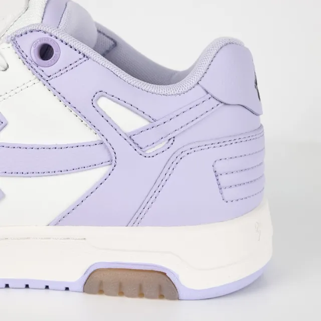 Purple White Low-Top Layered Leather Sneakers 4