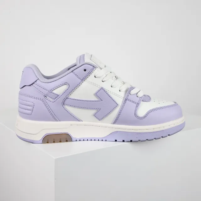 Purple White Low-Top Layered Leather Sneakers 7