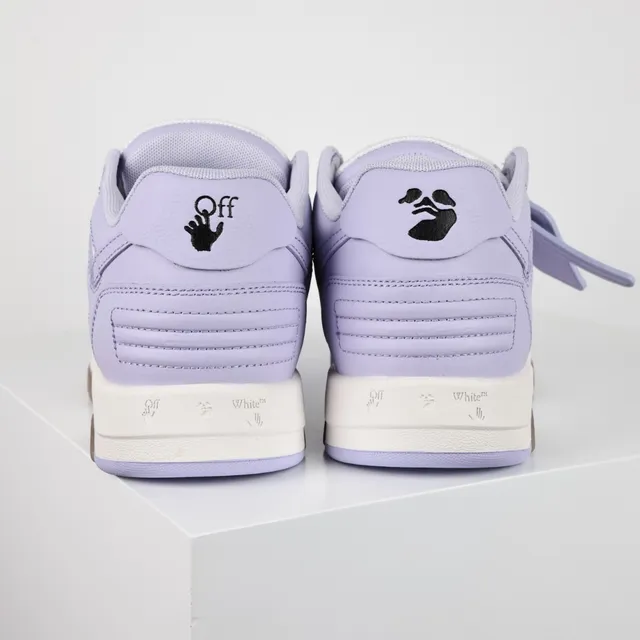 Purple White Low-Top Layered Leather Sneakers 8