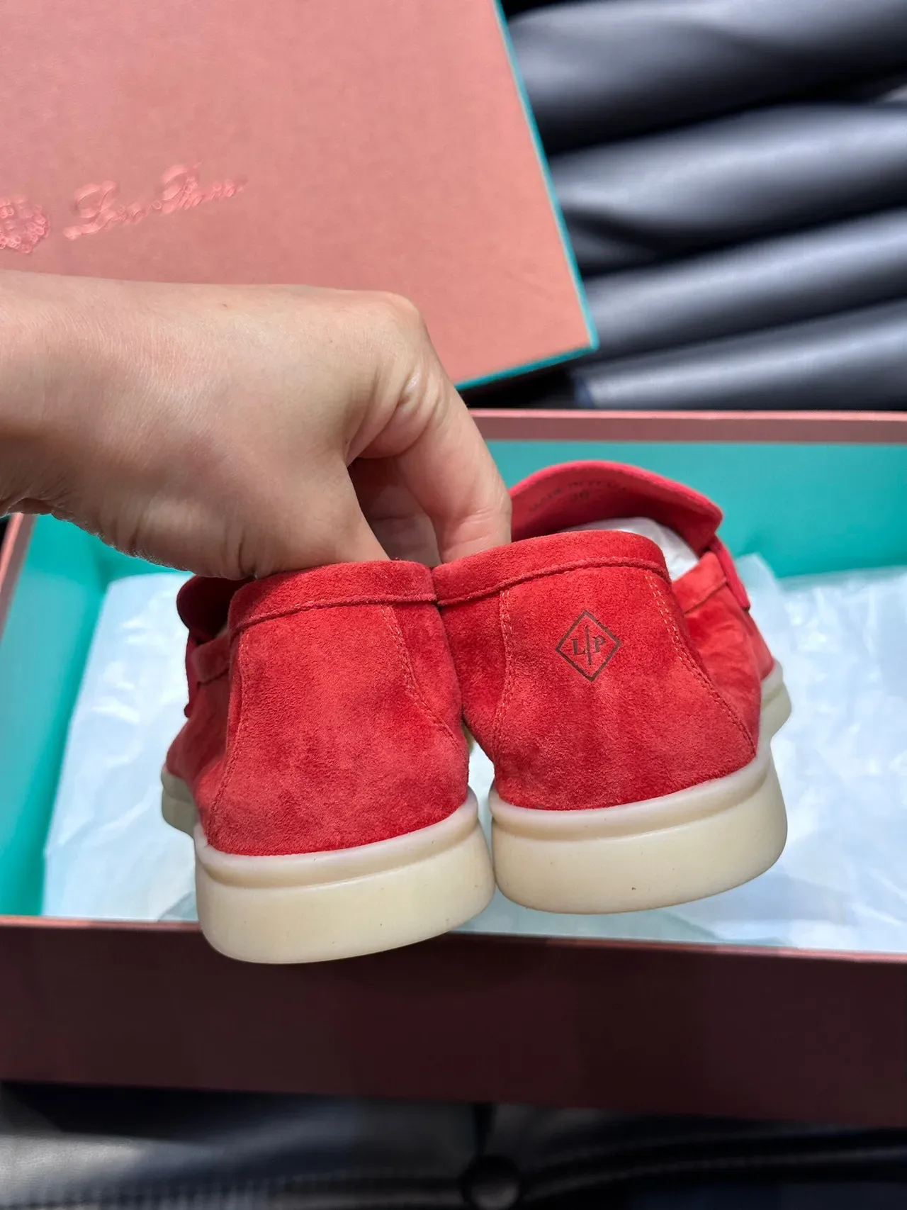 Red Beige Suede Upper Tassel Strap Loafer 2