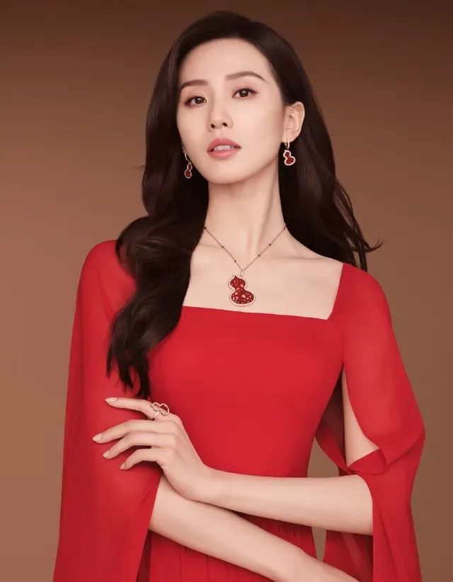 Red Enamel Gourd-Shaped Pavé Crystal Earrings 5
