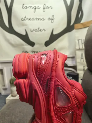 Red Monochromatic Sculpted Multi-Layered Sole Chunky Sneakers 4
