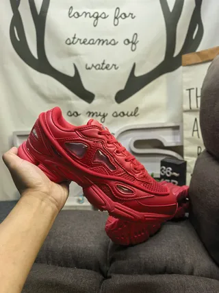 Red Monochromatic Sculpted Multi-Layered Sole Chunky Sneakers 6