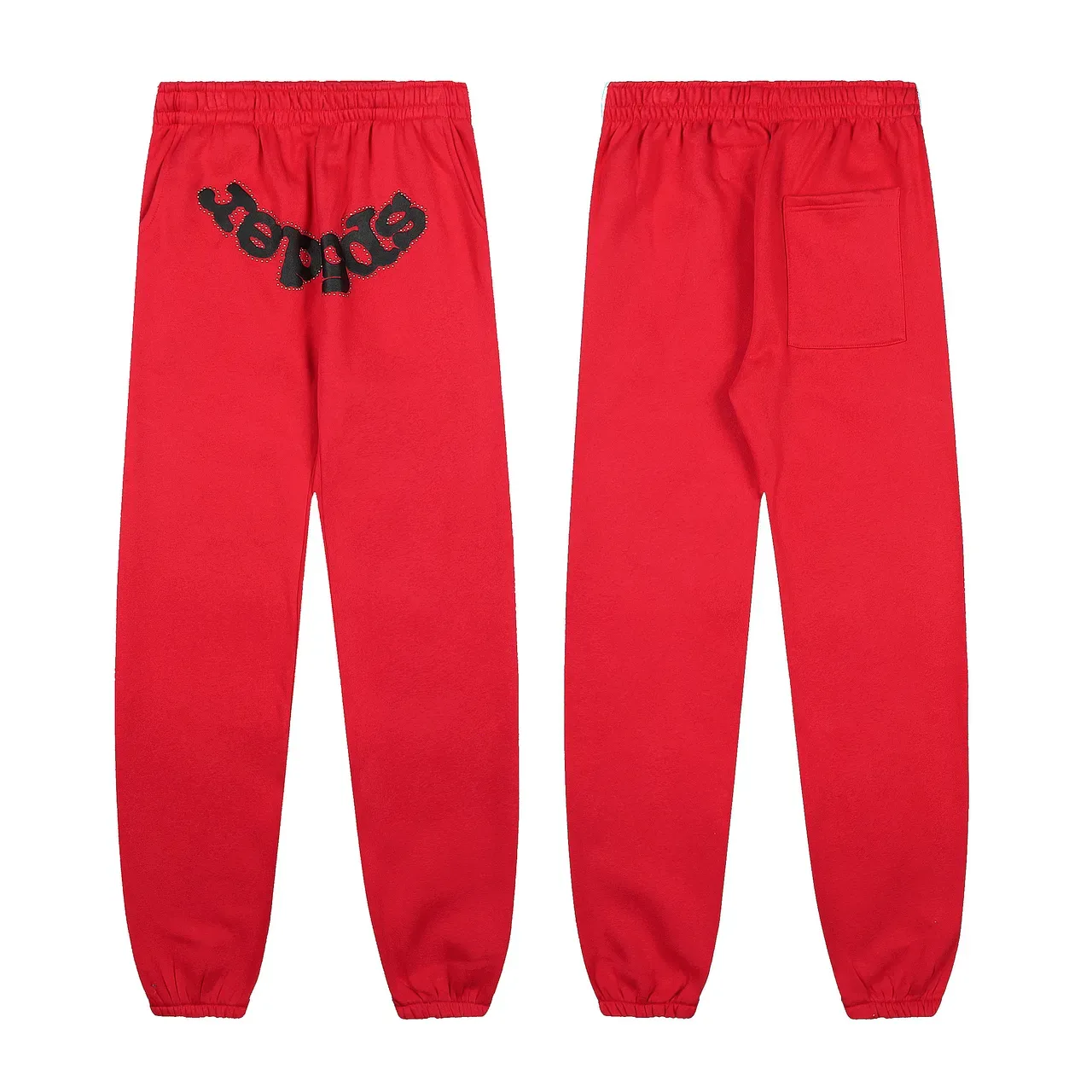 Red Spiderweb Graphic Zip-Up Hoodie and Jogger Pants Tracksuit 7