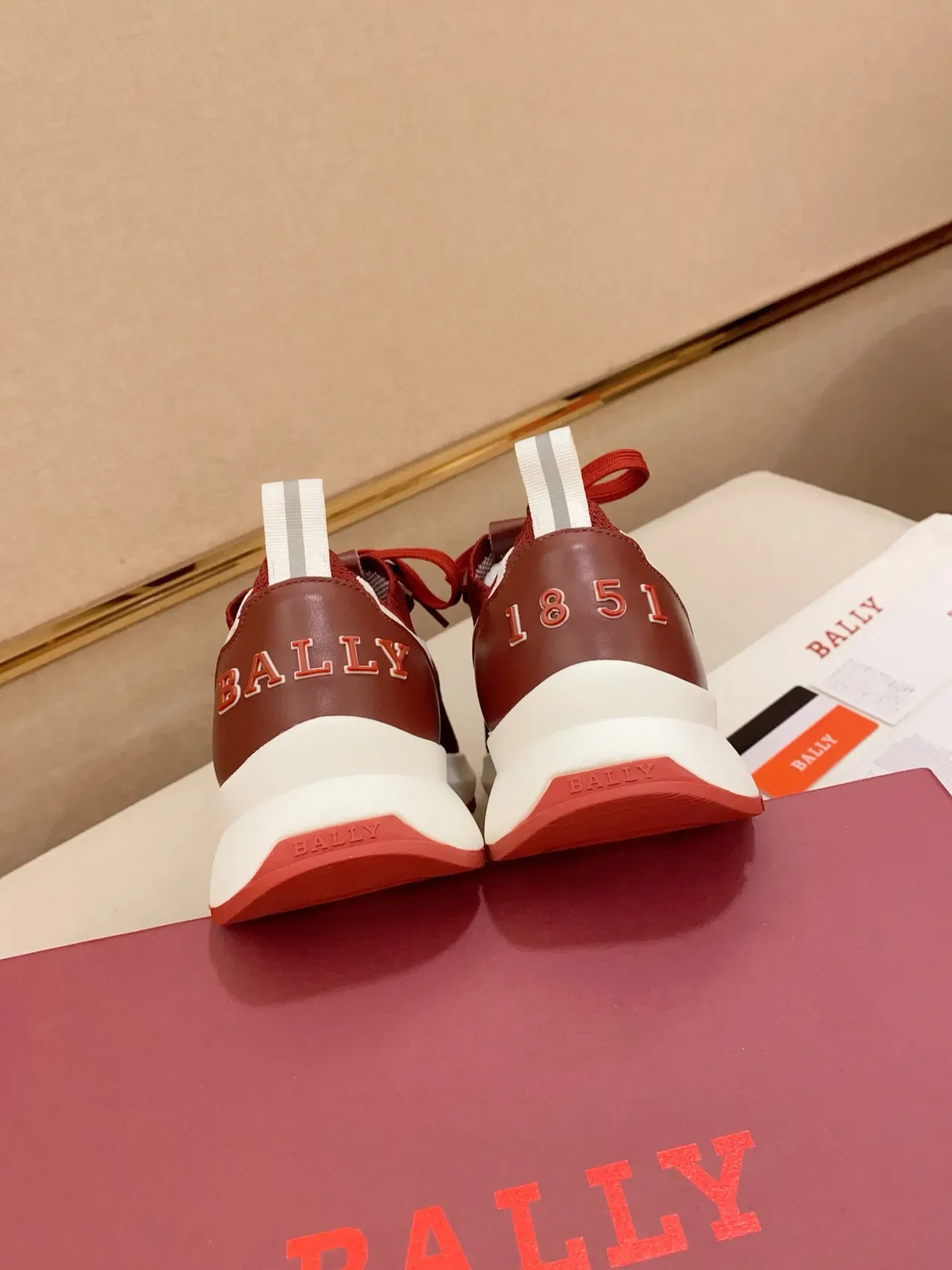 Red White Knit Upper Wave Overlay Sneakers 3