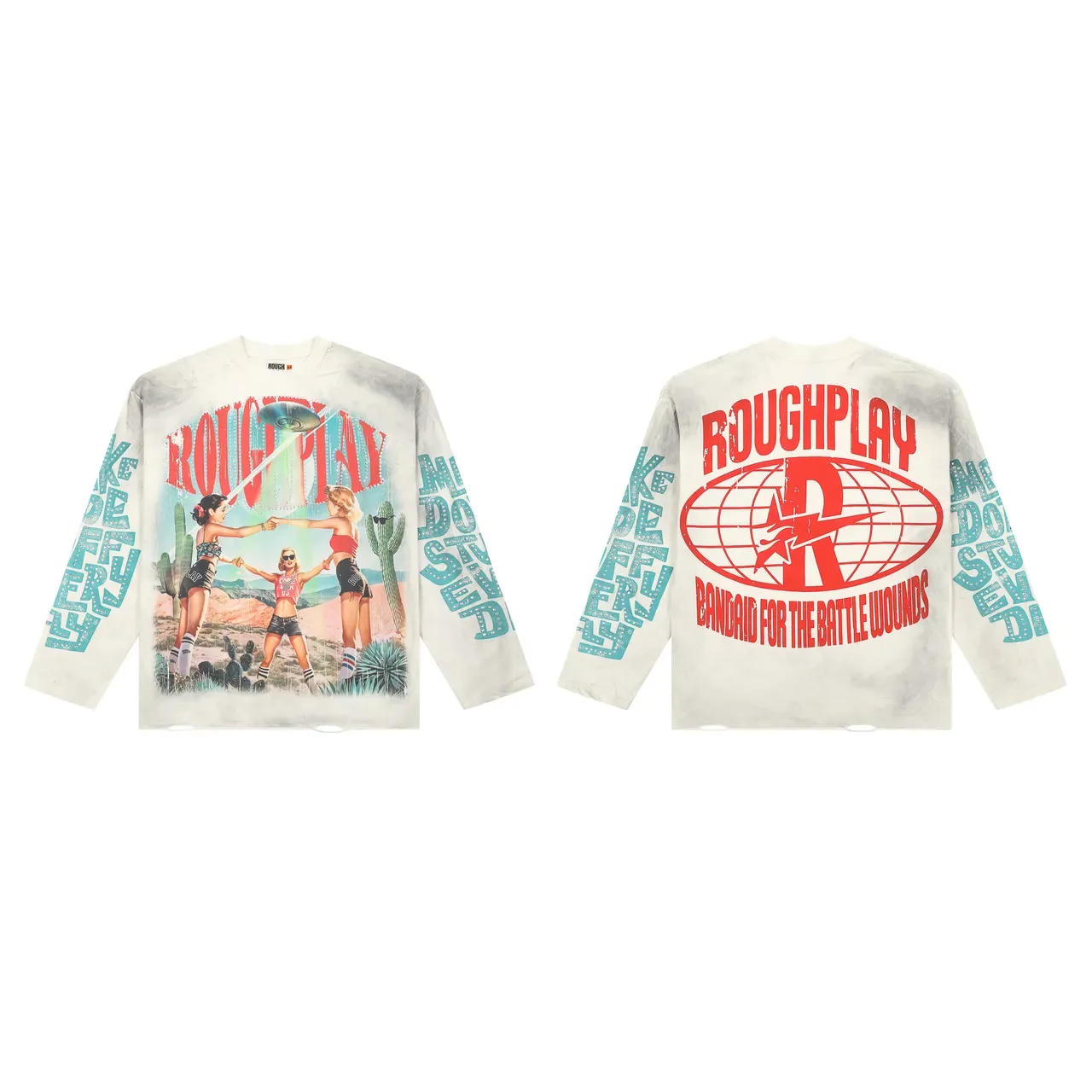ROUCH Graphic Print Rhinestone-Embellished Long-Sleeve T-Shirt 3