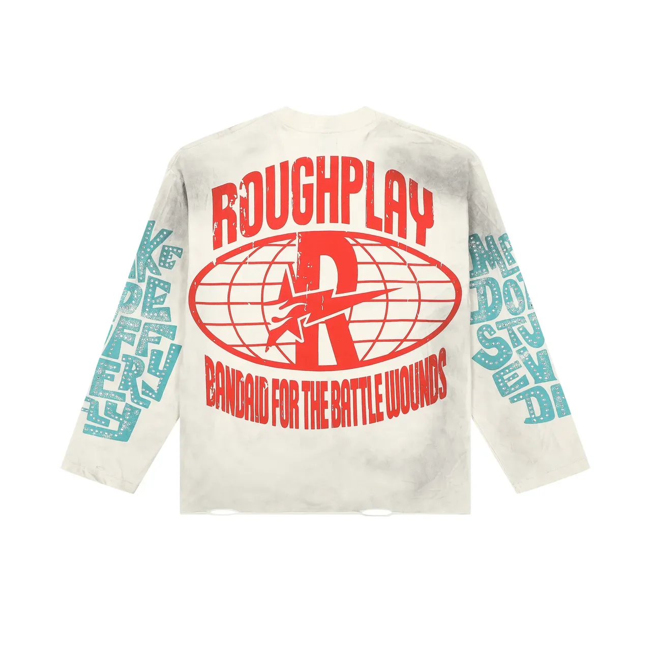 ROUCH Graphic Print Rhinestone-Embellished Long-Sleeve T-Shirt 6