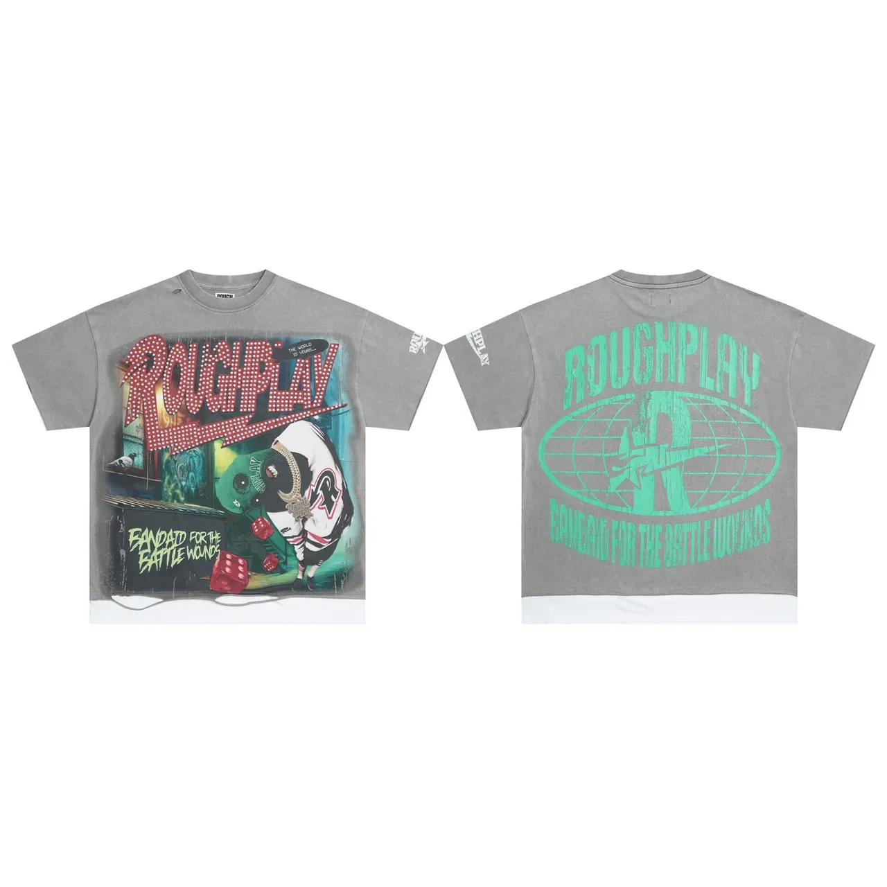 Rough Play Oversized Distressed Graphic T-Shirt 2
