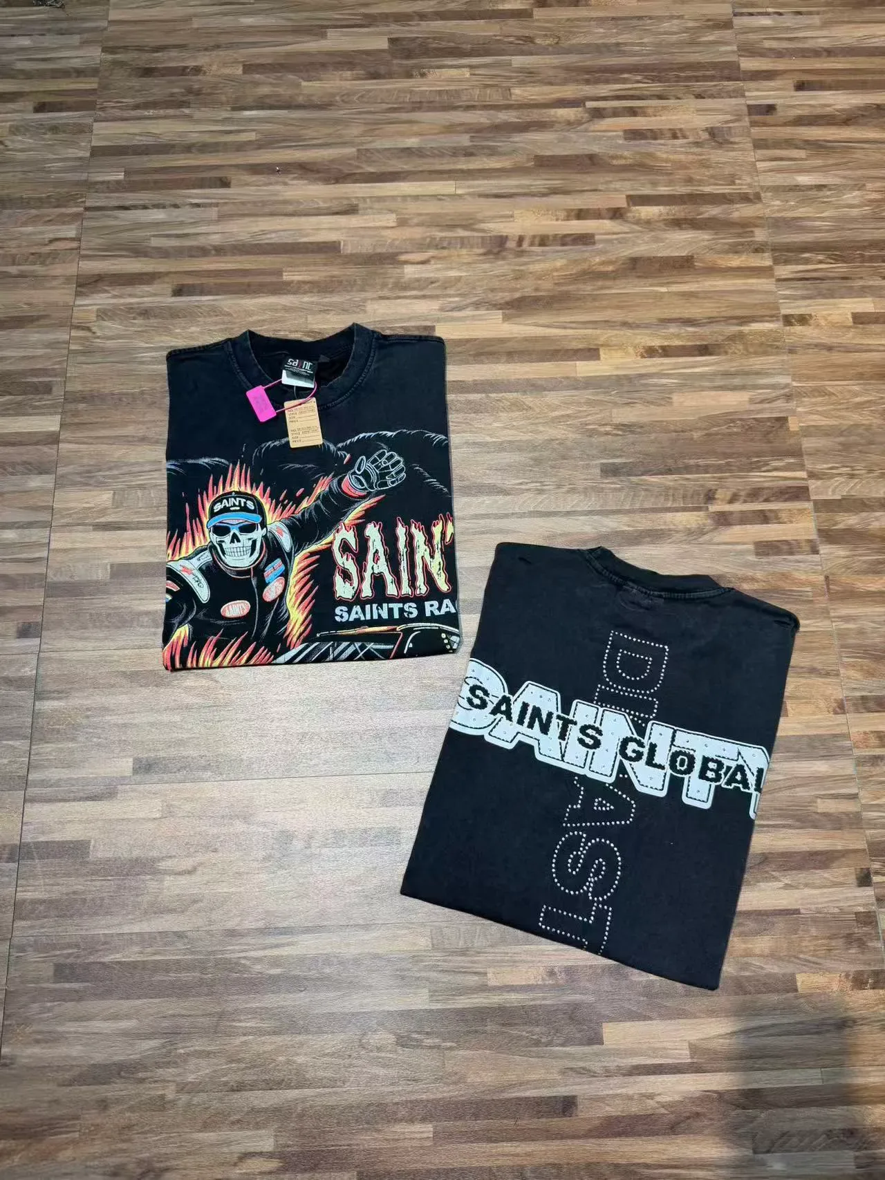 Saints Global Racing Graphic Black T-Shirt 2