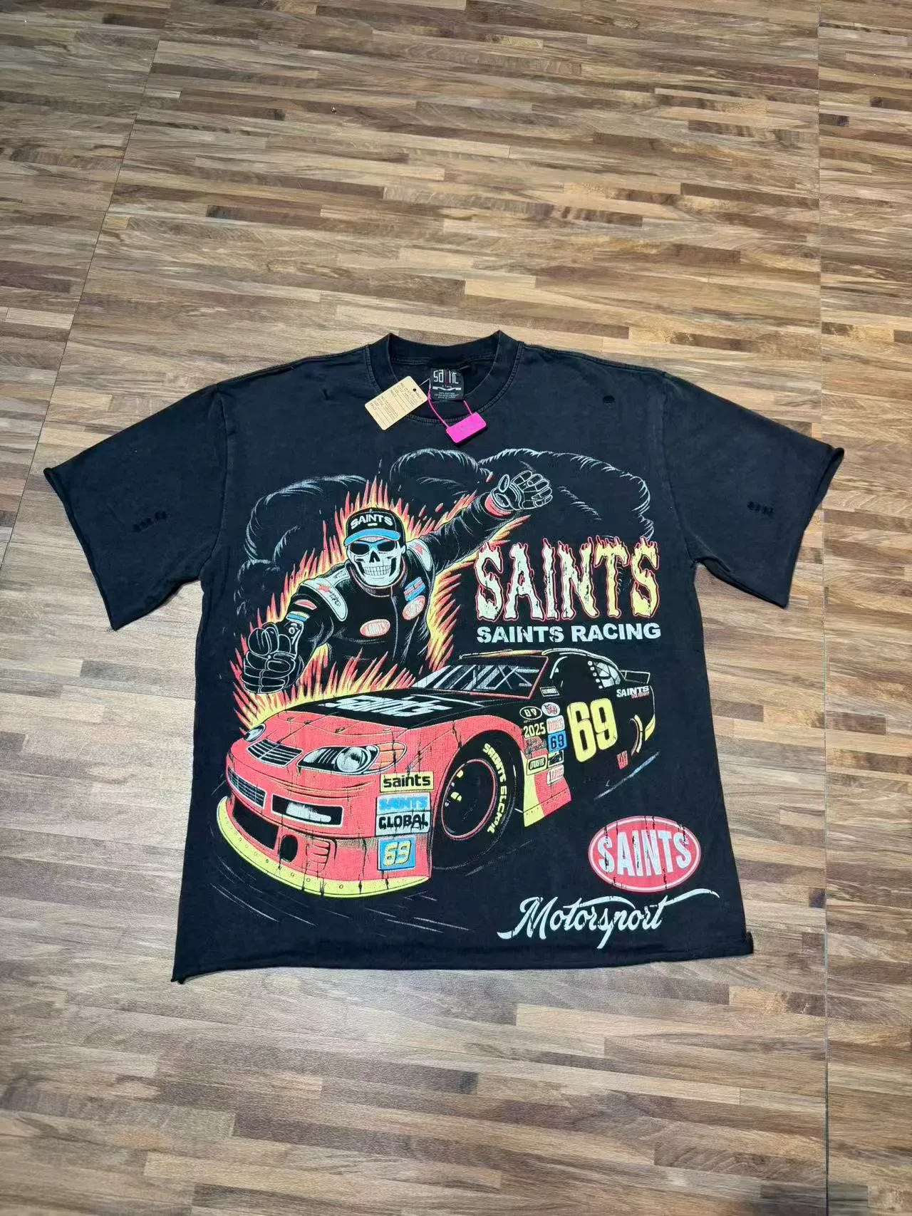 Saints Global Racing Graphic Black T-Shirt 3