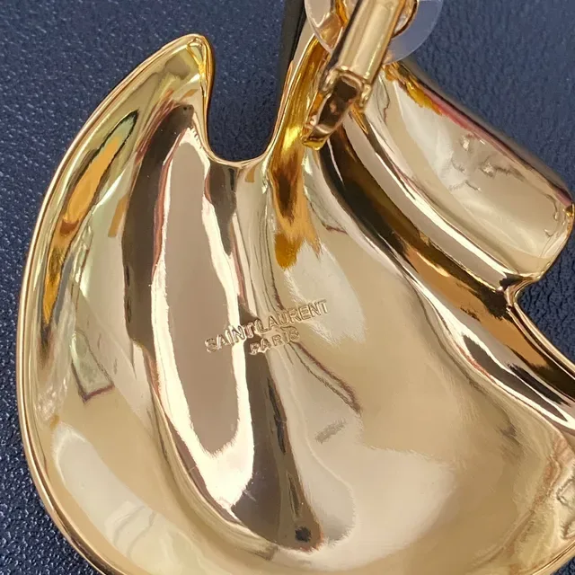 Sculptural Flame-Inspired Polished Gold-Tone Earrings 3